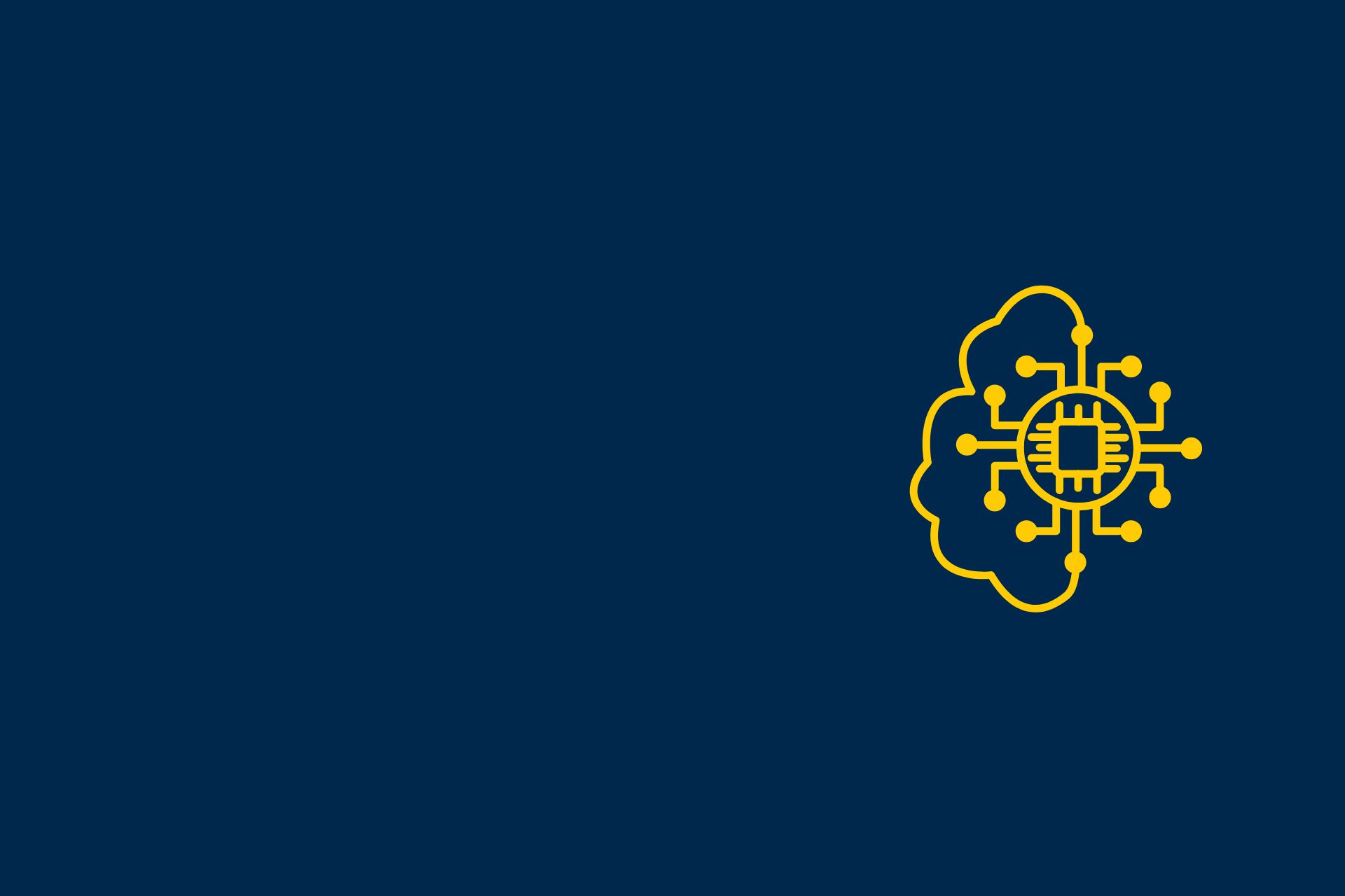 blue background with outline of half brain and microchip