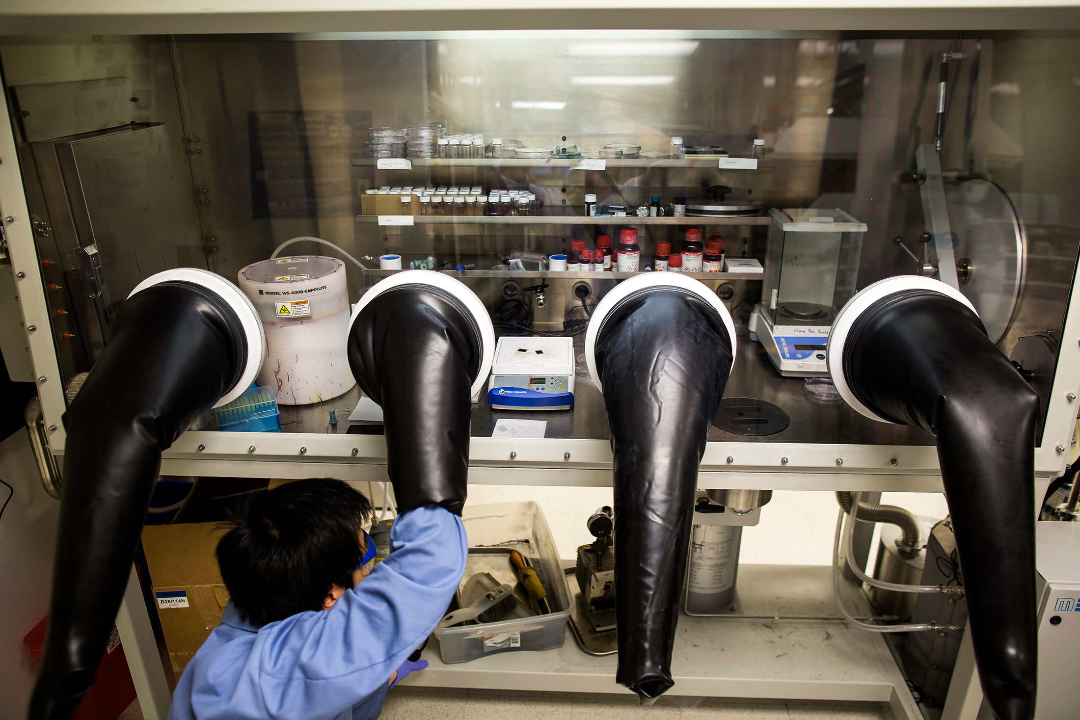 Man using a glove box