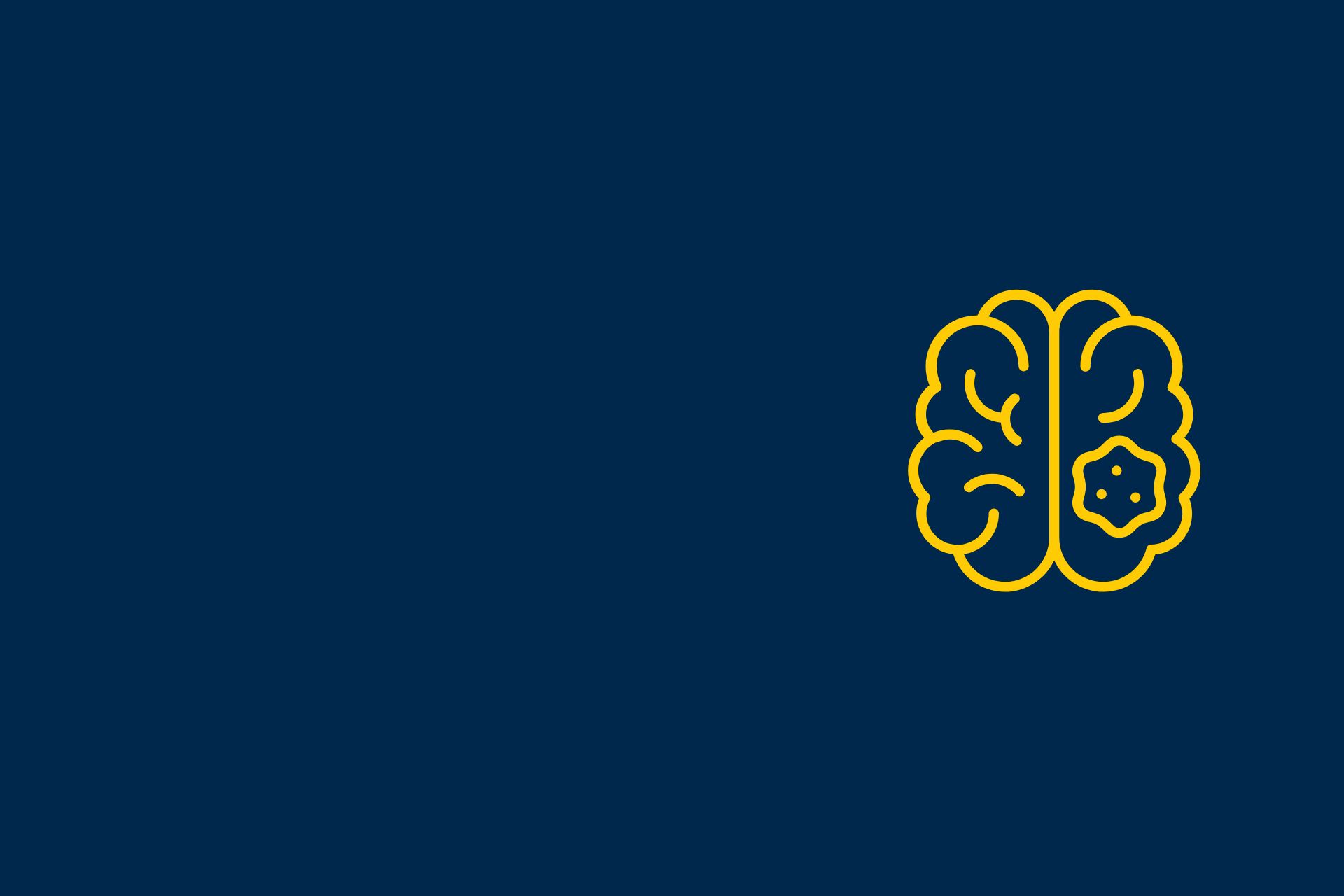 blue background with line drawing of brain and tumor