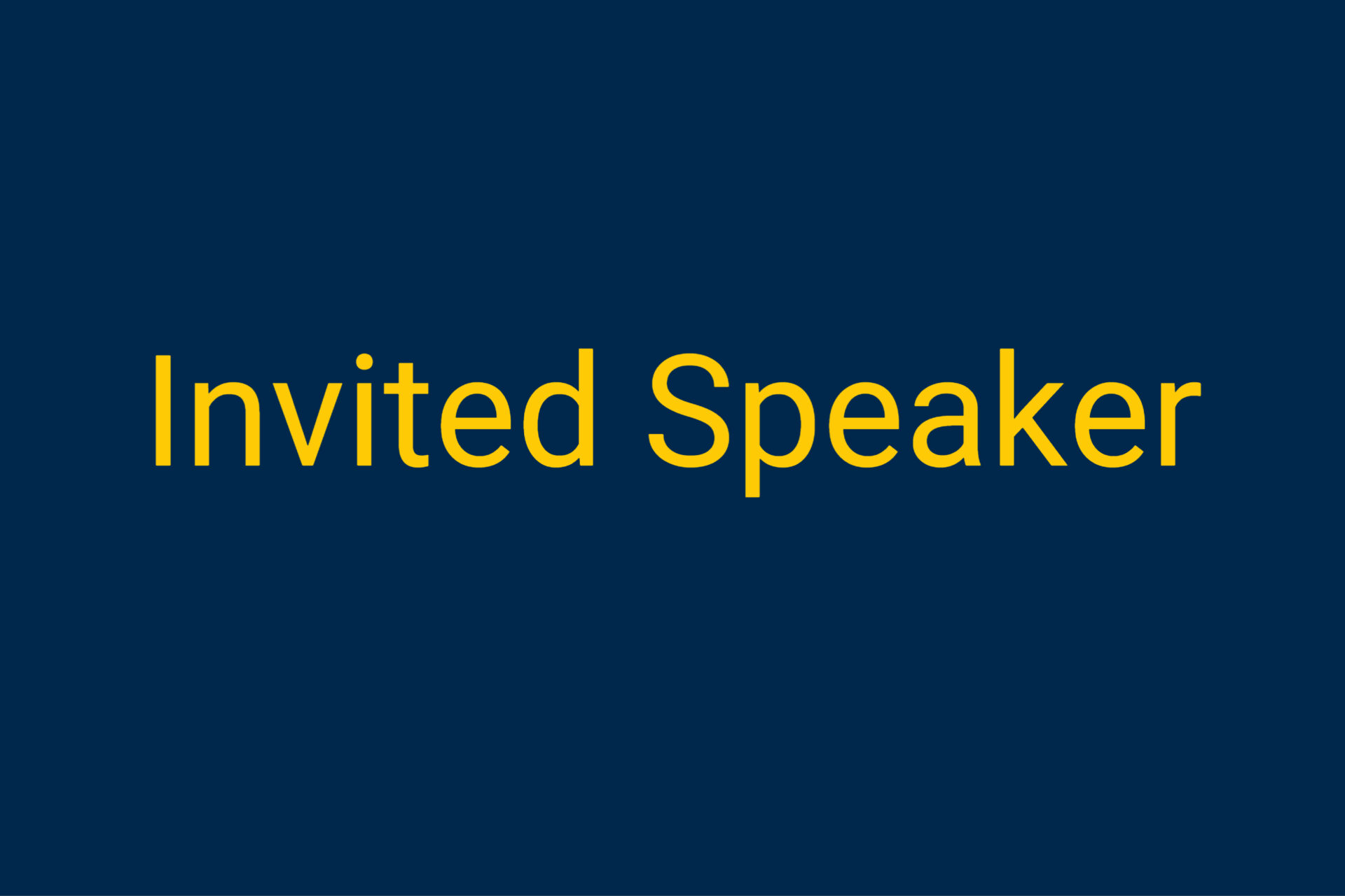 Header: Invited Speaker