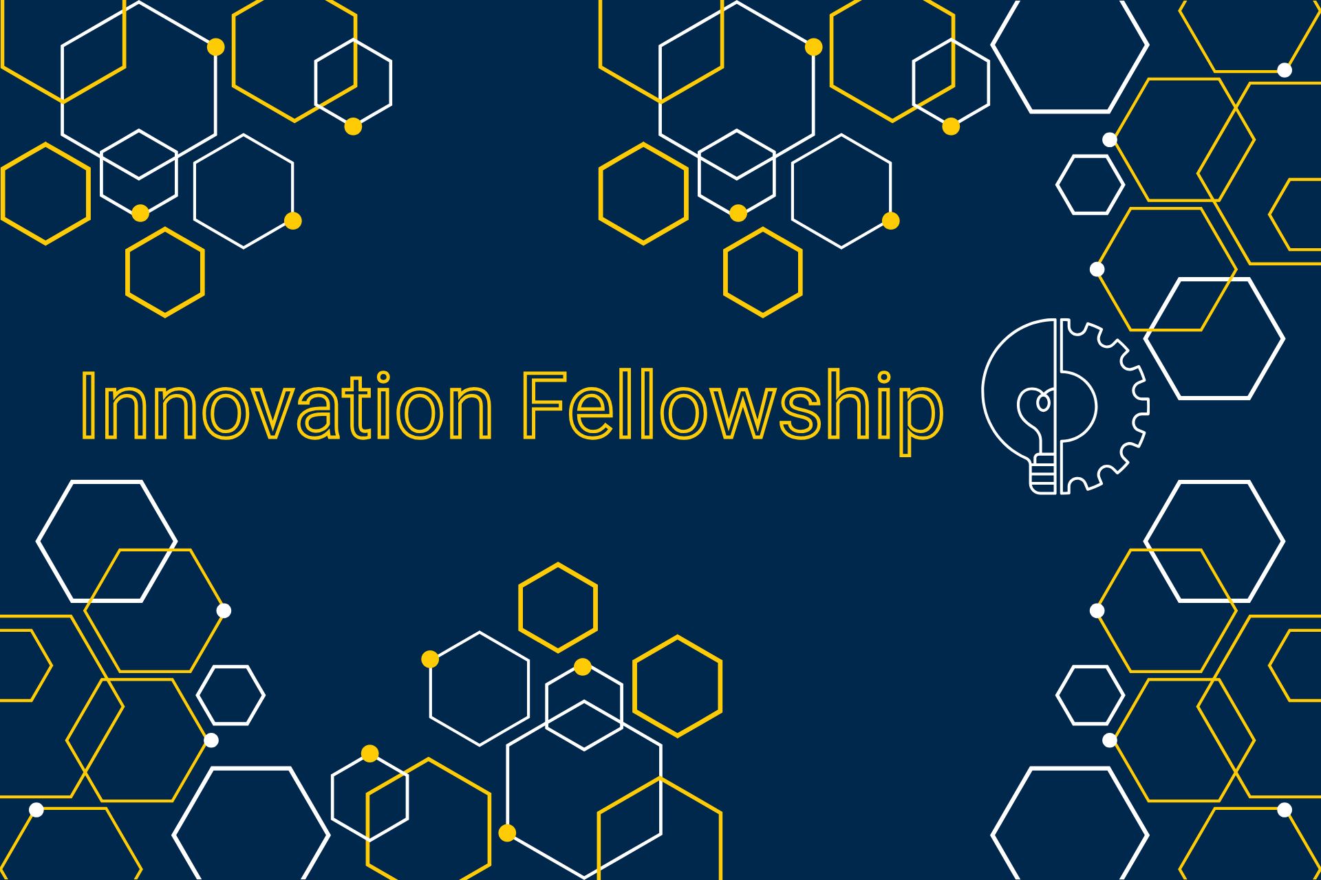 Innovation Fellowship words with Abstract shapes for design