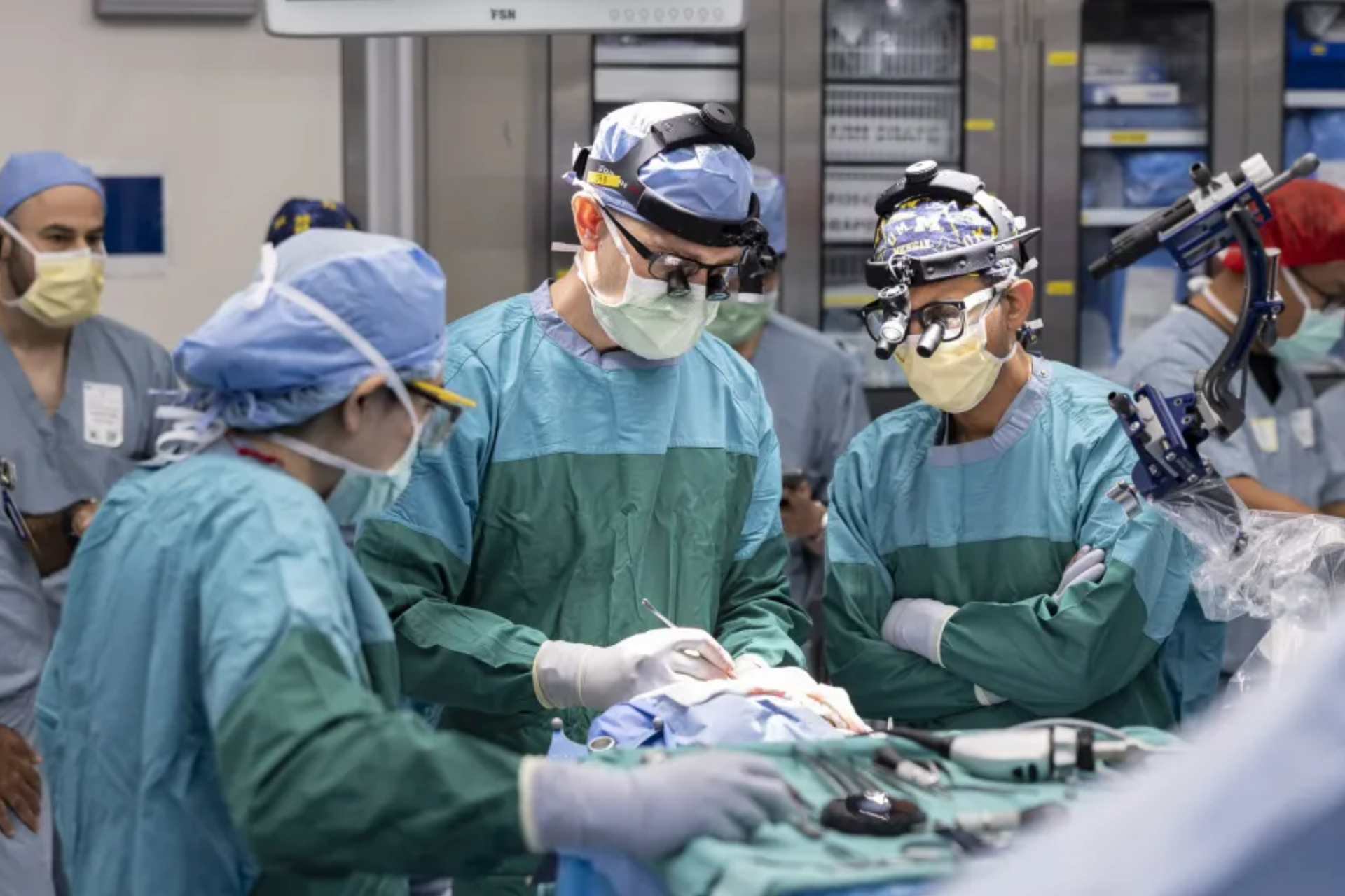 Dr. Matthew Willsey securing the Connexus BCI after implantation.