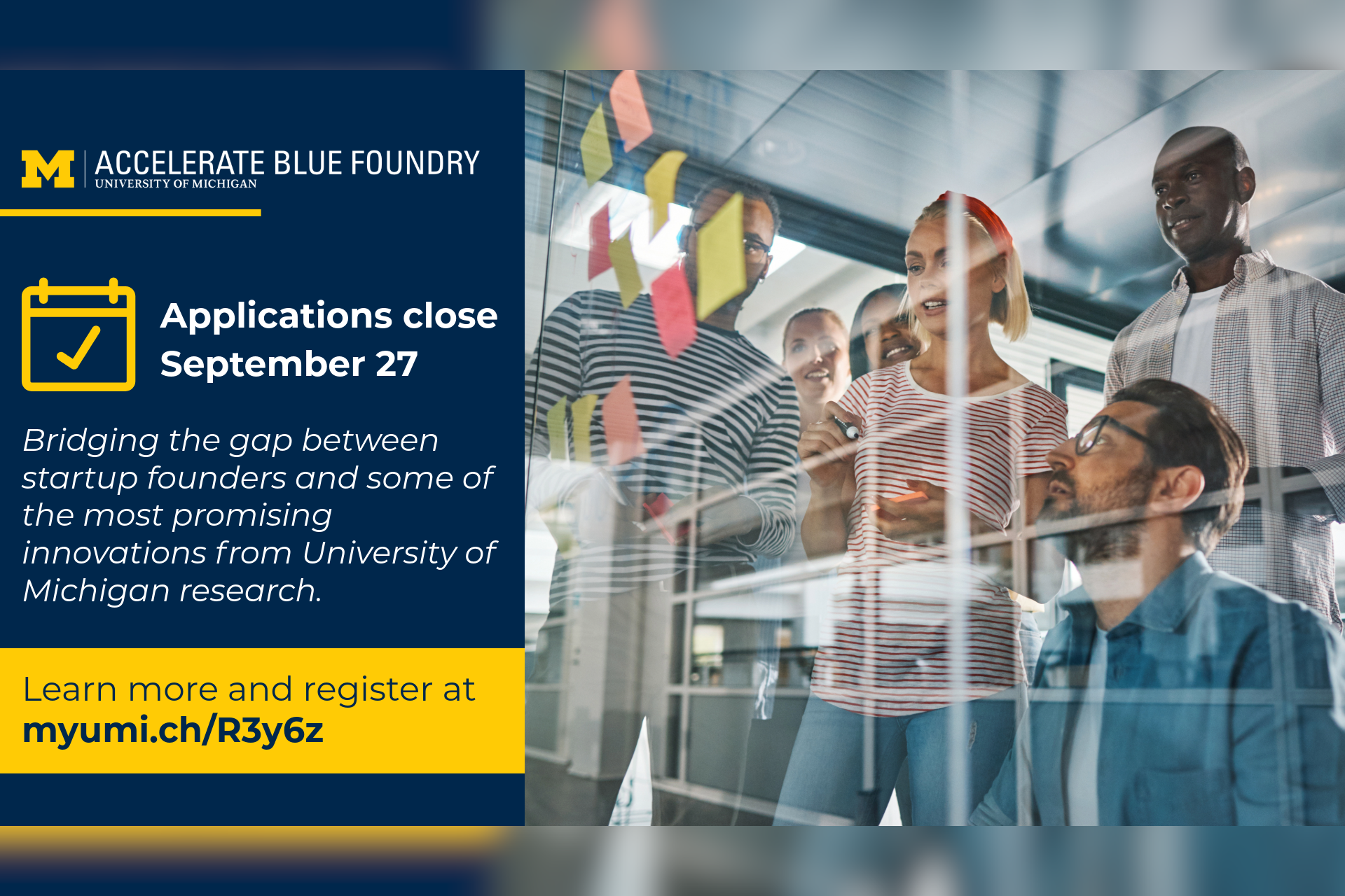 Accelerate Blue Foundry social graphic: Applications close September 27